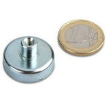 Internal Threaded Ferrite Pot Magnets With Threaded Bushing 25x7mm