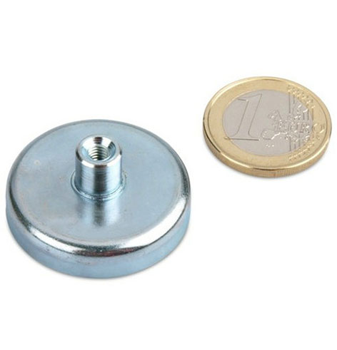 Internal Threaded Ferrite Pot Magnets With Threaded Bushing 32x7mm