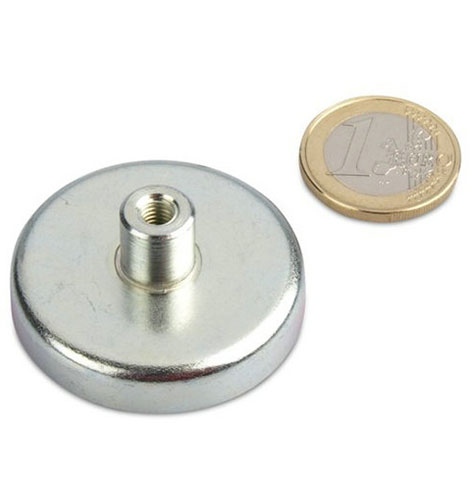 Internal Threaded Ferrite Pot Magnets With Threaded Bushing 40x8mm