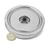 Neodymium Pot Magnets With Bore Hole 75mm