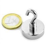 Neodymium Pot/Cup Magnets With Hook 25x8mm