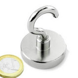 Neodymium Pot/Cup Magnets With Hook 36x8mm