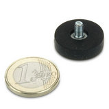 Rubber Coated Pot Magnets 22x6mm(With Thread M4x6, Hold 5kgs)