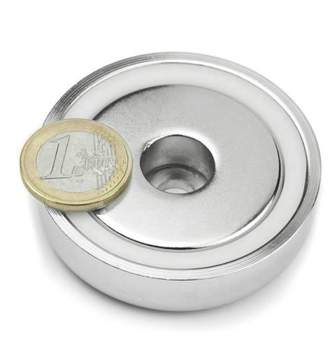 Neodymium Pot Magnets With Bore Hole 60mm