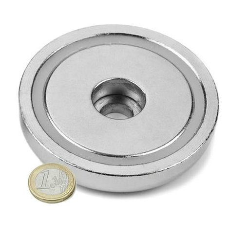 Neodymium Pot Magnets With Bore Hole 75mm