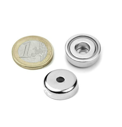 Neodymium Pot Magnets With Cylindrical Hole 20mm