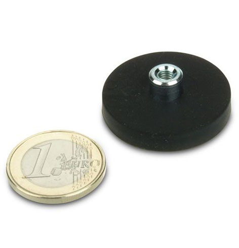 Internal Threaded Rubber Coated Base Magnets With Threaded Bushing-31mm