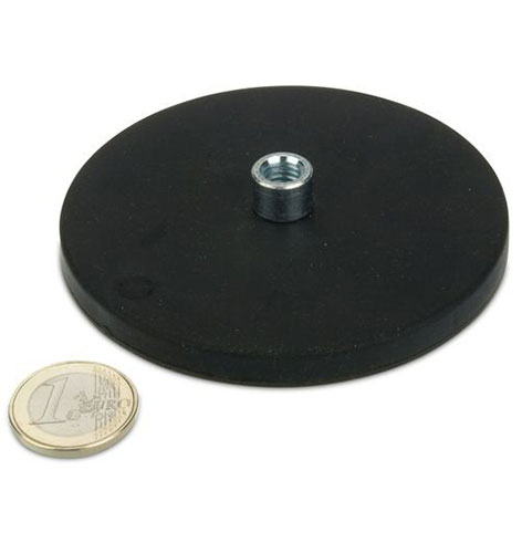 Internal Threaded Rubber Coated Base Magnets With Threaded Bushing-88mm