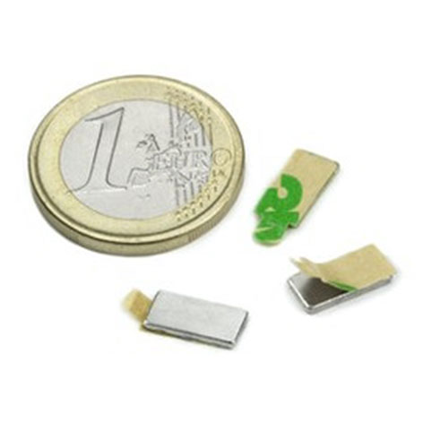 Rectangular Neodymium Magnets With Adhesive Backing 10x5x1mm