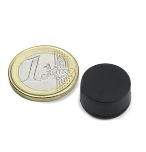 Rubber Coated Neodymium Disc Magnets Ø 16,8 mm, Thickness 9,4 mm, holds approx. 3.7 kg