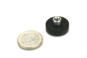 Internal Threaded Rubber Coated Base Magnets With Threaded Bushing-22mm