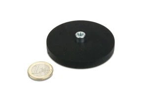 Internal Threaded Rubber Coated Base Magnets With Threaded Bushing-66mm