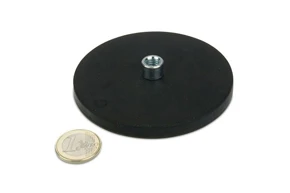 Internal Threaded Rubber Coated Base Magnets With Threaded Bushing-88mm